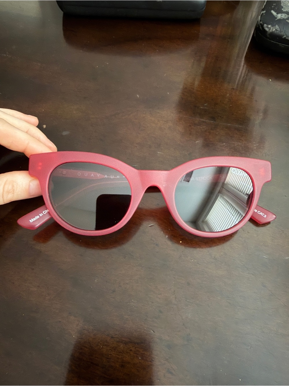 Quay Australia Matte Pink Cat Eye Sunglasses
